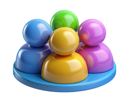People icon group collaboration concept teamwork unity partnership social connection 3d illustration isolated on transparent background