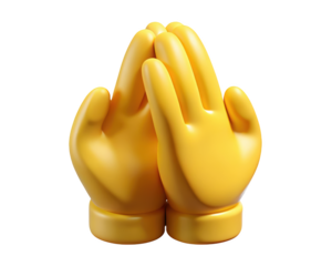 Prayer gesture rendering showing upward belief and faith requesting solace in hopeful optimism 3d illustration isolated on transparent background