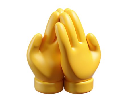 Prayer gesture rendering showing upward belief and faith requesting solace in hopeful optimism 3d illustration isolated on transparent background