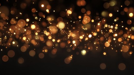 png glittering golden bokeh lights background