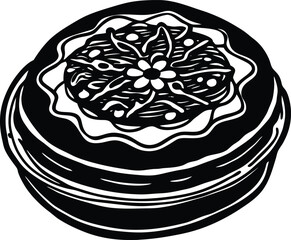 Abstract geometric pattern with dark tones and subtle lighting effects isolated on transparent background