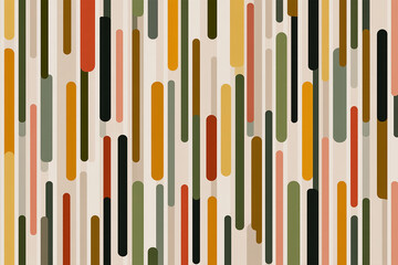 Mid-Century Vertical Capsule Pattern in Earth Tones