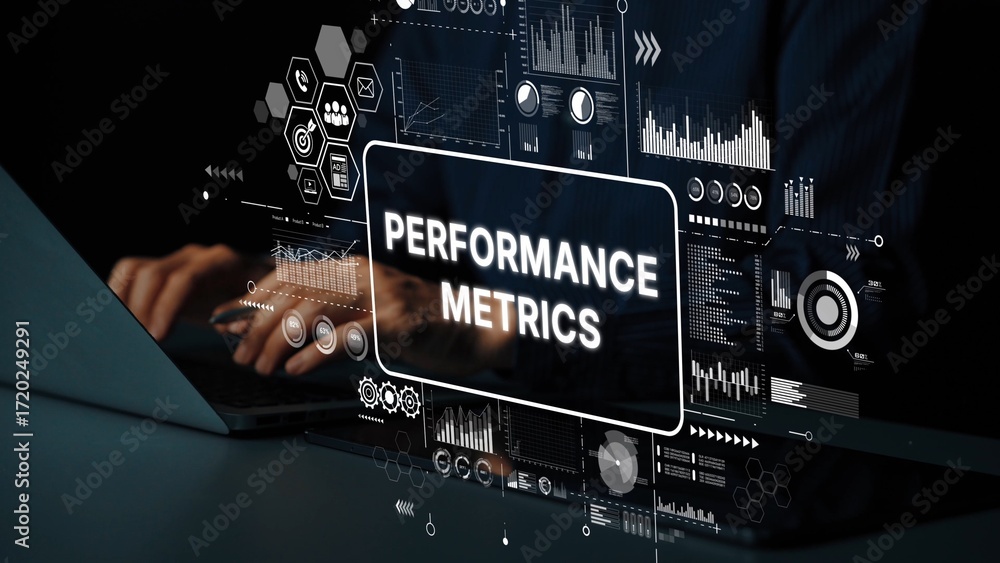 Aufkleber business analytics dashboard with performance metrics and data visualization elements for profession