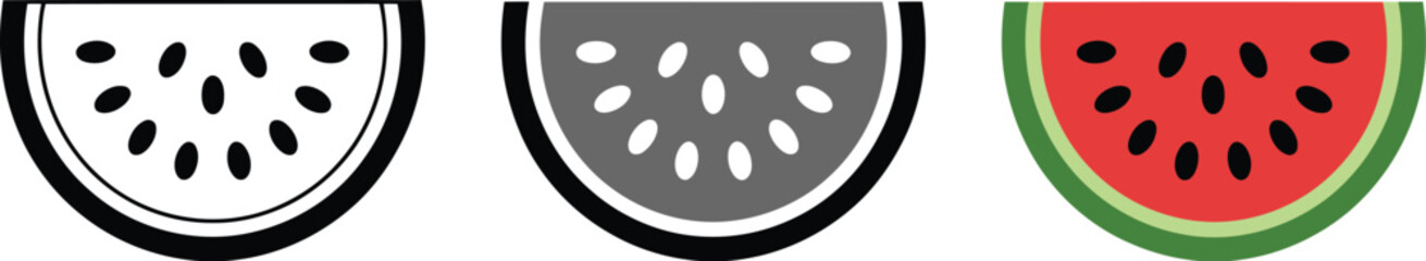Vector watermelon slice icon summer fruit illustration fresh food design graphic