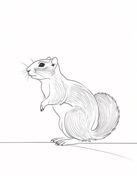 Simple outline drawing of a chipmunk