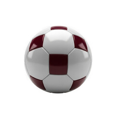 Obraz premium Modern soccer ball design with distinct red panels centered on a clean white surface