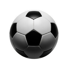 Fototapeta premium Classic black and white soccer ball front view isolated on for sports