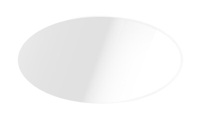 Realistic transparent shiny glossy clear glass plate panel oval round circle leans shape light glare reflective surface effect overlay pane on PNG isolated background smooth