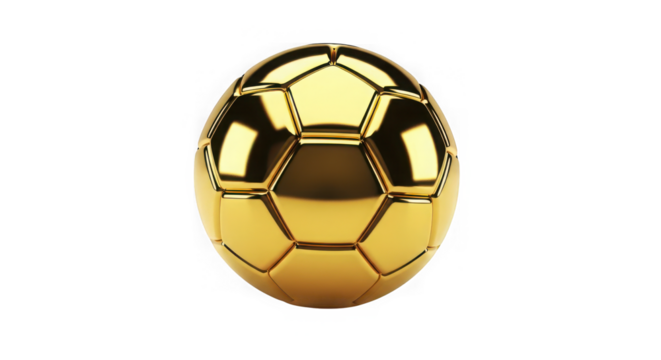 Shiny golden soccer ball trophy symbolizing victory and championship excellence