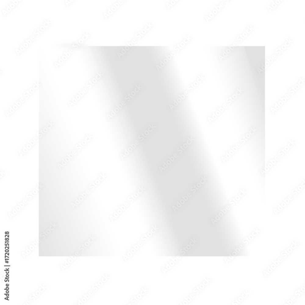 Poster realistic transparent shiny glossy clear glass plate panel square shape light glare reflective surfa