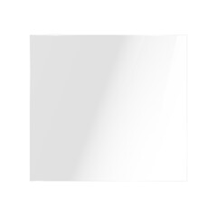 Realistic transparent shiny glossy clear glass plate panel square shape light glare reflective surface edges effect overlay pane on PNG isolated background smooth gradient see-through window