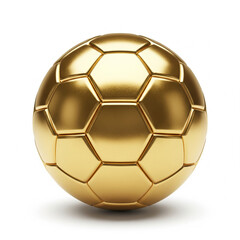 Naklejka premium A shiny golden soccer ball isolated on white