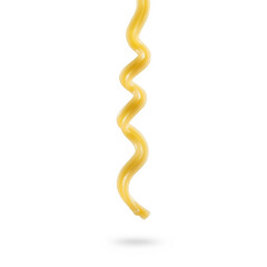 A single piece of ramen noodles isolated on white
