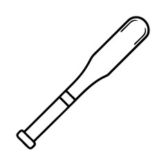 Vector art of a simple line drawing of a baseball bat isolated on a