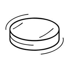 Vector art of simple line drawing of a hockey puck