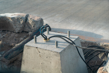 Concrete Base with Electrical Wiring Detail