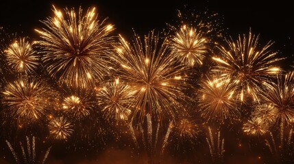 spectacular golden fireworks display celebrating a festive occasion