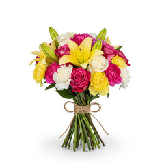 Fototapeta premium A bouquet of flowers isolated on white
