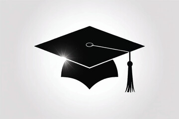 Graduation Cap Silhouette Vector — High-Quality Black Icon
