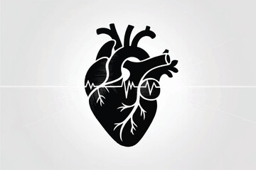 Heart Beating Silhouette Vector — High-Quality Black Icon
