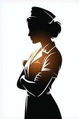 Nurse Cap Silhouette Vector — High-Quality Black Icon
