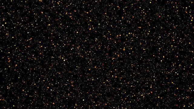 Glitter particles shine shiny sparkle small circles orange gold yellow dotted point confetti texture pattern black background overlay lights shining sheen sparkling glow twinkling effect animation