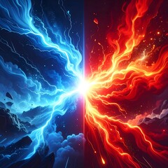 A clash of vibrant, opposing forces