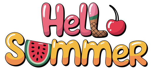 hello summer text banner design © graphixecho