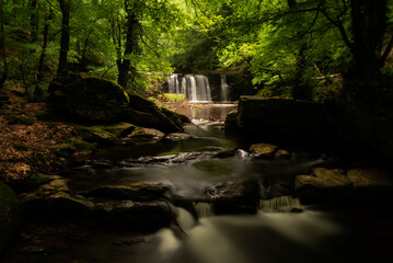 Long Exposure of Suuctu Waterfall in Bursa Turkey during Autumn