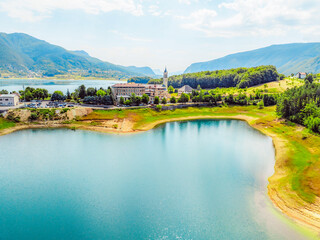 Fototapeta premium Aerial view of Rama lake or Ramsko jezero in Bosnia and Herzegovina