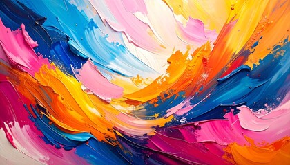 Abstract vibrant paint swirls
