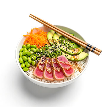 Asian Rice Bowl with Chopsticks