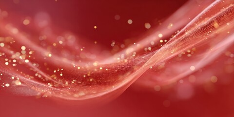 Abstract red wave with sparkling particles on a dynamic background, festival Double Tenth Day in Taiwan