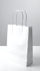 A plain white paper shopping bag