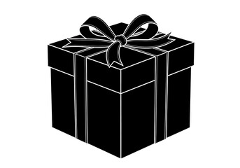 Obraz premium A stylized glowing outline of a gift box with a bow isolated on transparent background