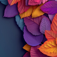 Creative layout of colorful autumn leaves.
