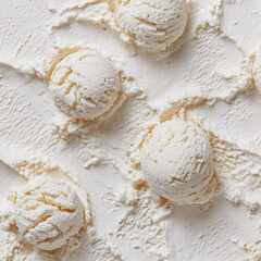 Vanilla ice cream white texture. Summer minimal background. Flat lay