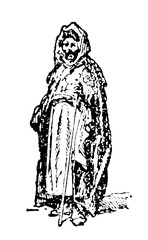 An Arab in a national costume, old vintage illustration, 1897