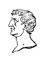 Mark Antony, a Roman politician and general, old vintage illustration, 1897