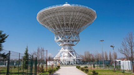 large radio telescope sunny day