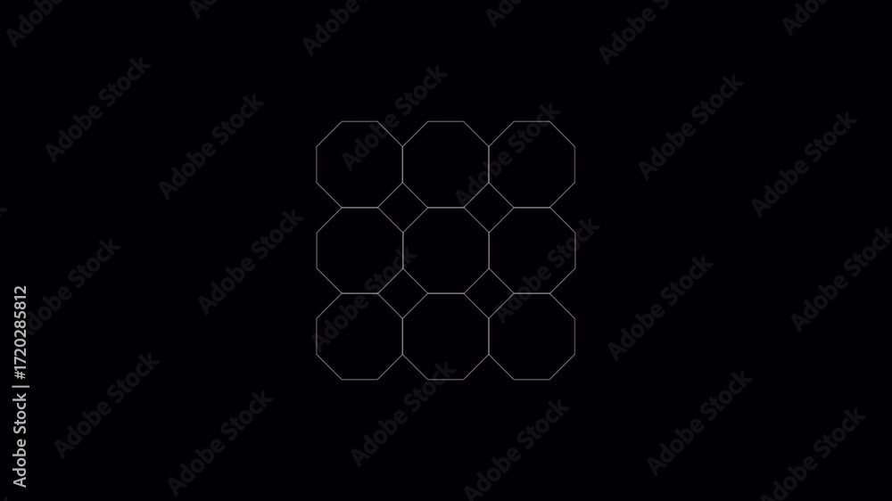 Poster octagon pattern animation - geometric shapes in motion.