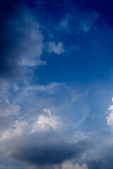 Expansive sky filled with bright and dark cloud layers