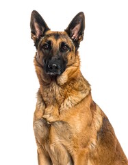 Alert, attentive canine; rich, sable coat