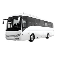 White Passenger Bus Isolated on White Background