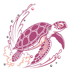 vector illustration of turtle, Colorful turtle, Vector art turtle, Vector Design, Turtle Design, Vector Graphic