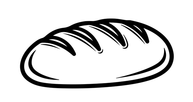 Loaf of bread, , a simple and clean illustration of a bakery staple