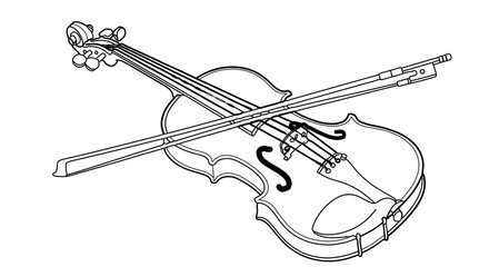 Obraz premium Illustration of violin, a stringed musical instrument played with a bow for music