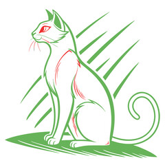 vector illustration of a cat, Vector art design, Cat art of illustrations, Vector art Design, Cat vector design