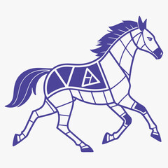 horse vector illustration isolated on white, Colorful Vector Horse Design, Vector Horse Design, Vector illustrations