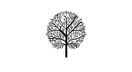 Illustration of a tree with leaves, , simple and elegant design for various applications